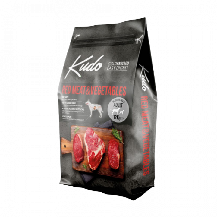 2x Kudo Cold Pressed Adult Red Meat 12kg