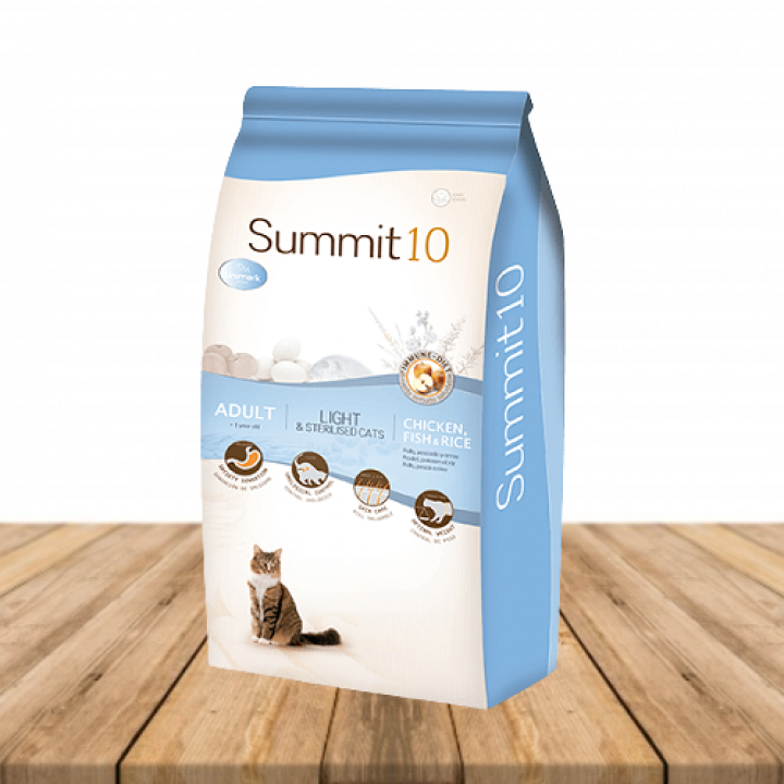 Summit10 Gatos Adultos Dieta & Esterilizados Frango e Peixe 3kg